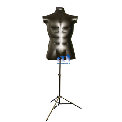 Inflatable Male Torso, Large with MS12 Stand, Black